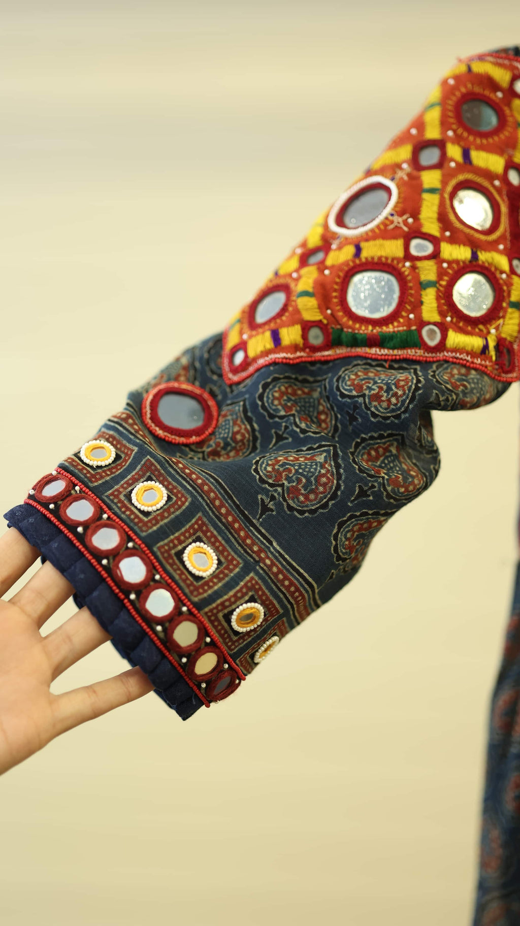 Parampara Kurti Set - Earthy Tone with Intricate Mirror Embroidery