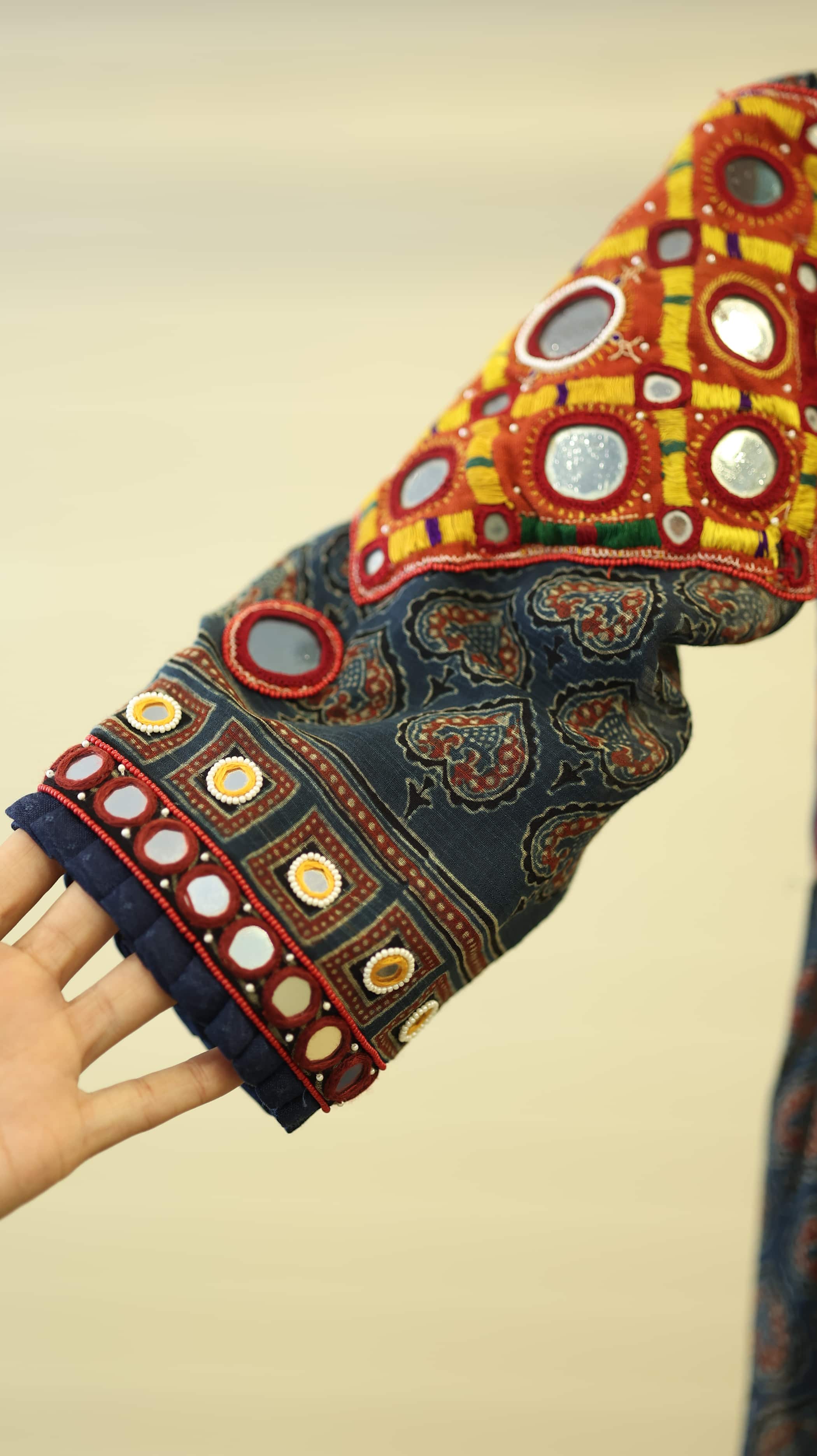 Parampara Kurti Set - Earthy Tone with Intricate Mirror Embroidery