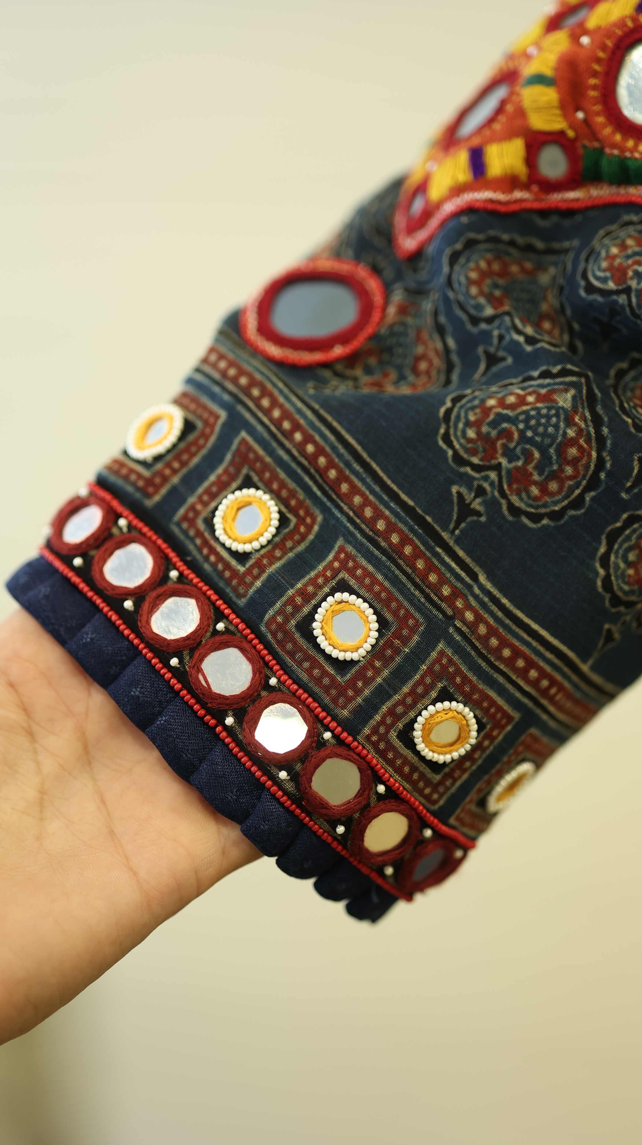 Parampara Kurti Set - Earthy Tone with Intricate Mirror Embroidery