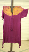 Plum Kurti Set with Hand-Tied Bandhani Pattern and Tassels