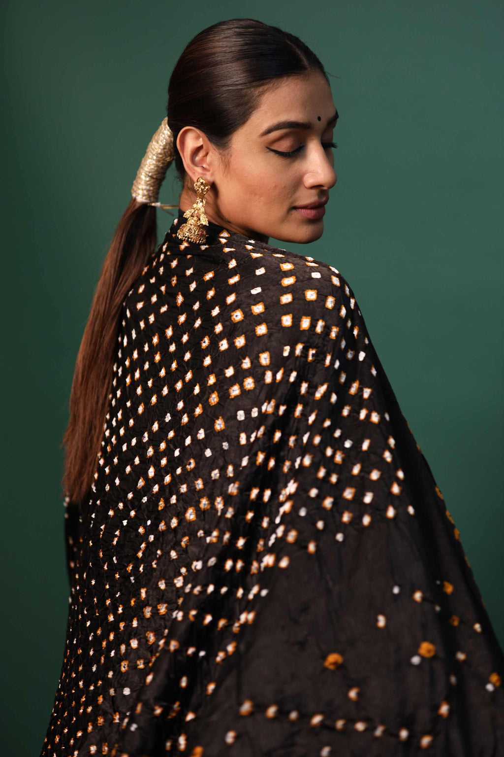 Silver Kurti Set with Jardoshi Embroidery & Black Dupatta