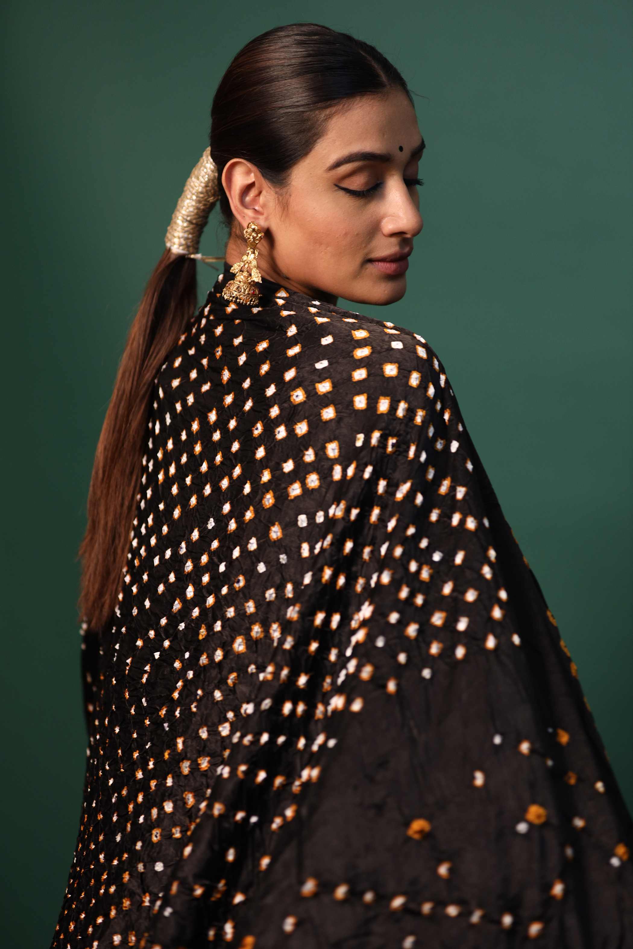 Silver Kurti Set with Jardoshi Embroidery & Black Dupatta