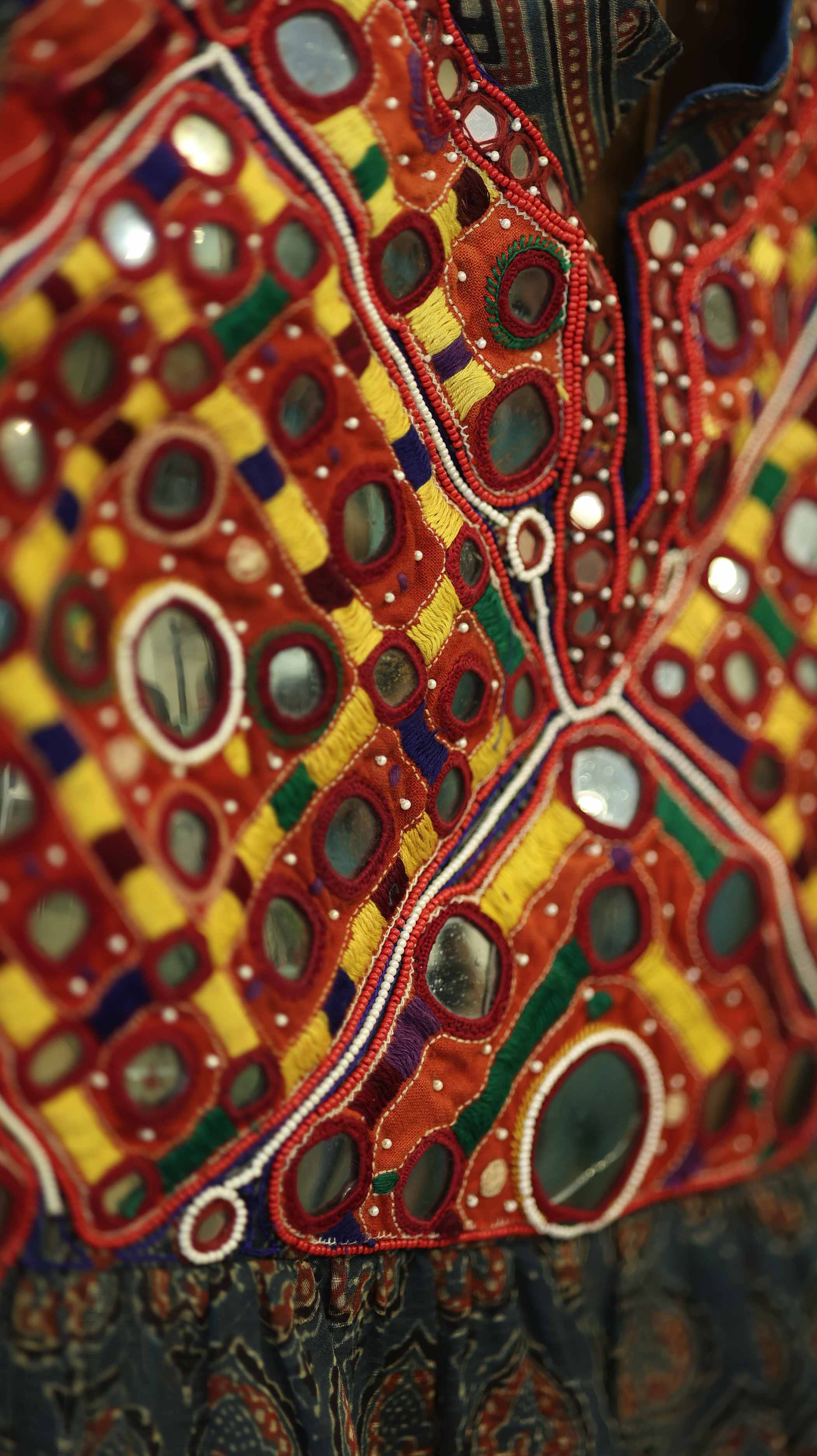 Parampara Kurti Set - Earthy Tone with Intricate Mirror Embroidery