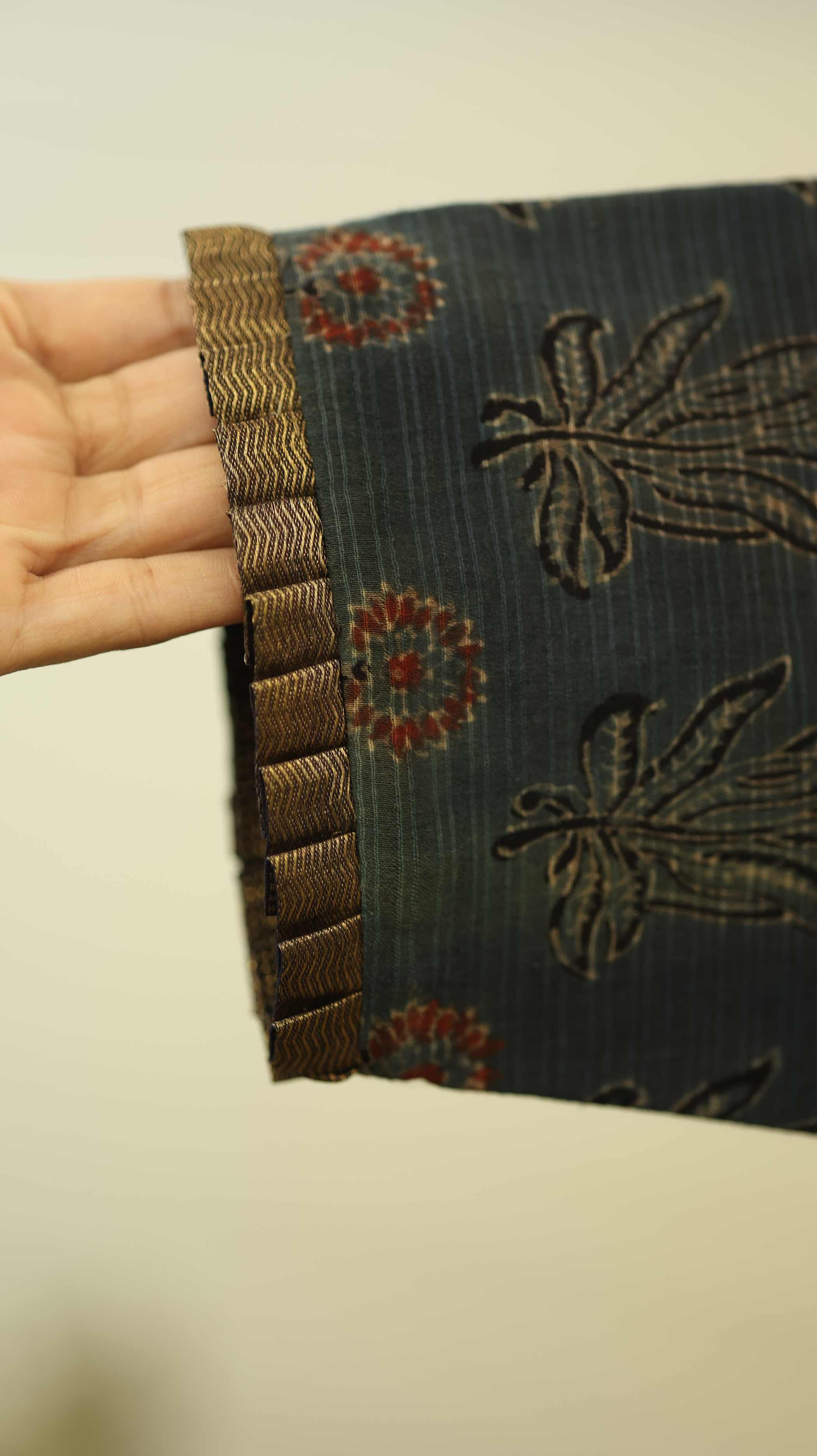 Floral Embroidered Kurti Set with Textured Border for Cultural Celebrations